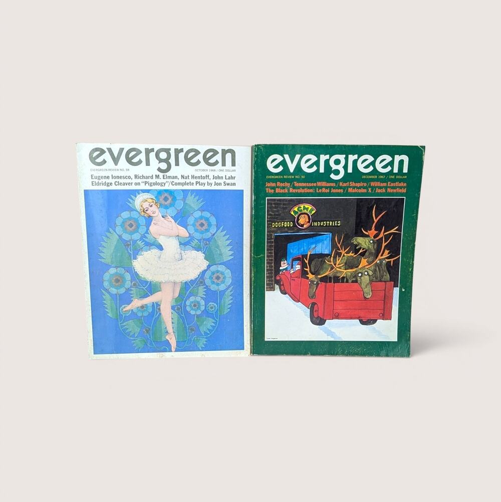 1960s Evergreen Review Literary Magazine Pair